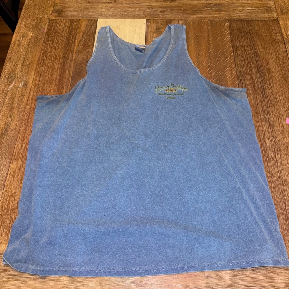 Gildan Jimmy Buffett Margaritaville Tank Top Mens 2XL Blue Good Key West Graphic